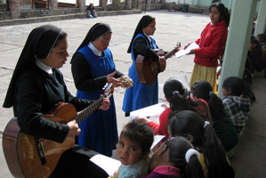 Nuns playing instruments